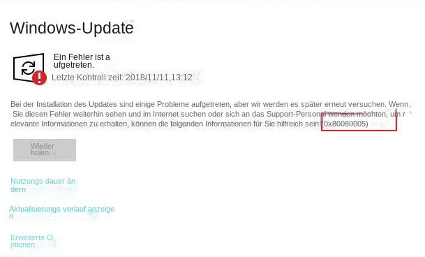 „fehlercode 0x80080005 Beheben So Gehts “ Rene E Laboratory