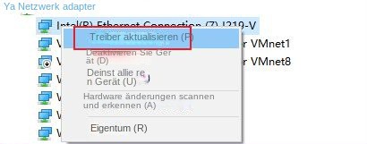Aktualisierung des Netzwerkadaptertreibers