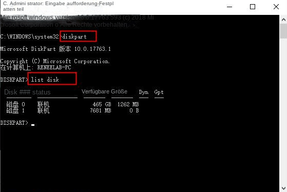 disk part clean disk command