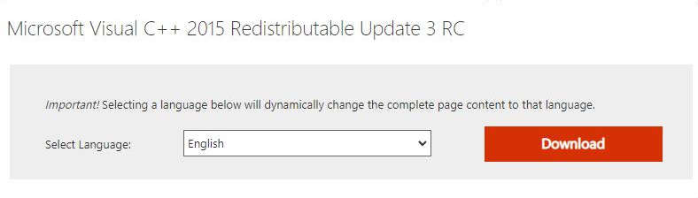 Microsoft Visual C++ 2015 Redistributable herunterladen