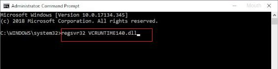 regsvr32 VCRUNTIME140.dll eingeben