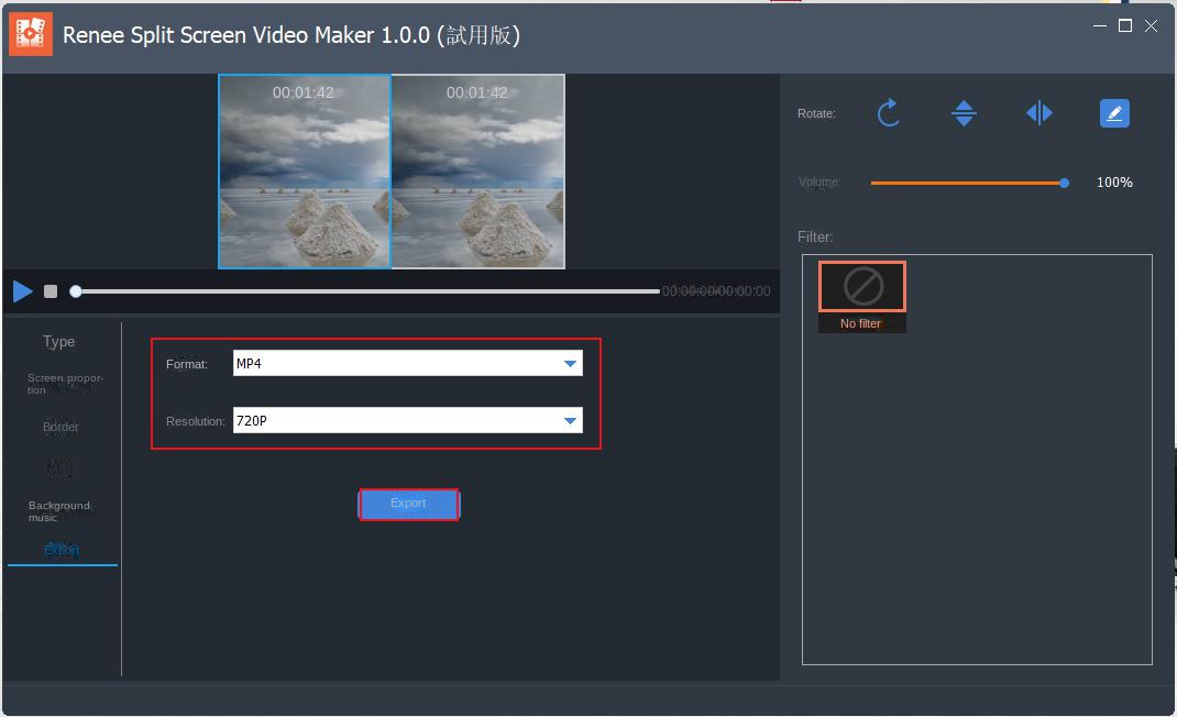 Renee Video Editor Video exportieren