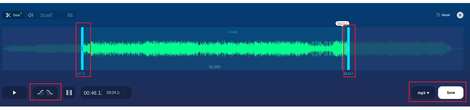 Audio bearbeiten im Online MP3 Schneiden