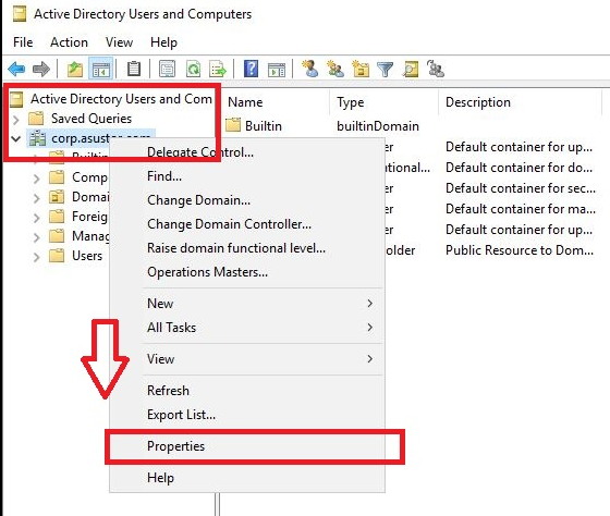 Active Directory-Benutzer und -Computer - zum Zurücksetzen von Kennwörtern im Selbstbedienungsbereich