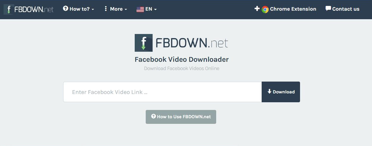 FBDOWN.net-Downloader-Bedienoberfläche