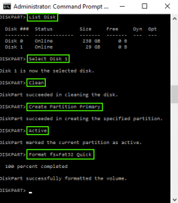 usb mit diskpart formatieren