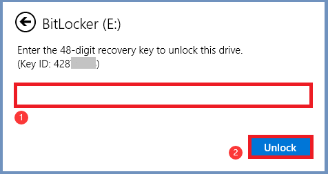 BitLocker-Wiederherstellungsschlüssel eingeben