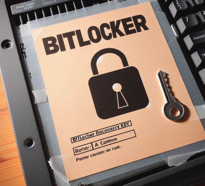 BitLocker-Wiederherstellungsschlüssel auf einem Ausdruck