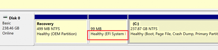 Reservierte und EFI-Systempartitionen