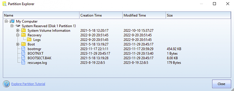 System reservierte Partition