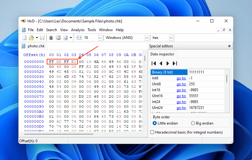 chk-Datei auswählen