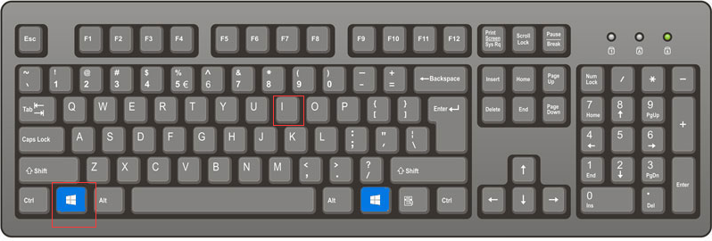 Drücken Sie die Tasten win+i