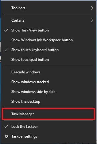 Öffnen des Task-Managers unter Windows 10