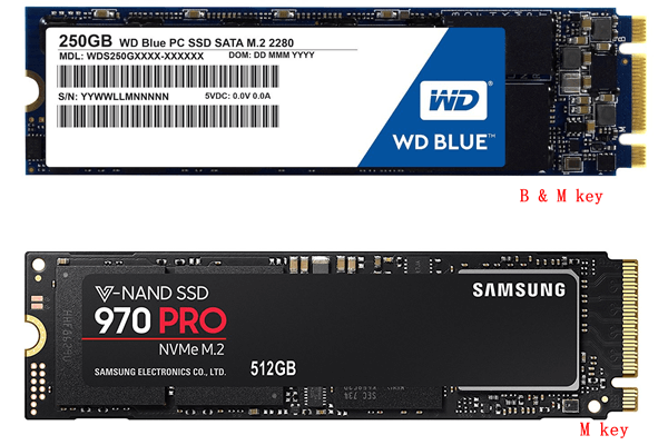 M.2 SSD Schlüssel und Schnittstelle