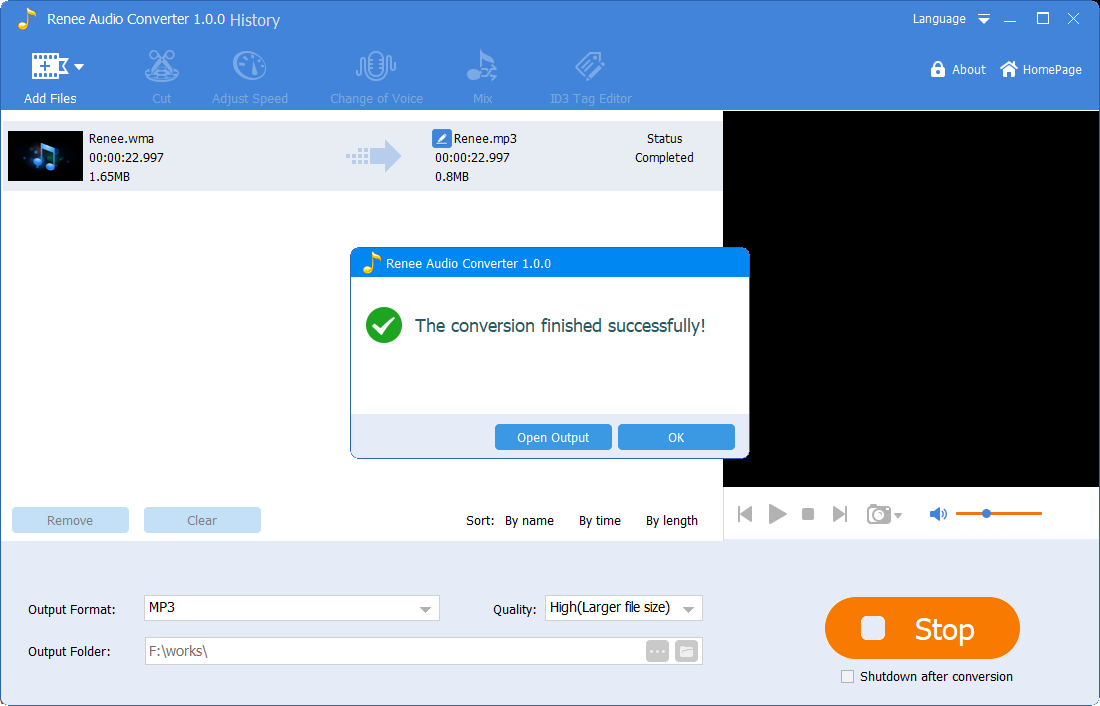 wma in mp3 umwandeln in renee audio converter