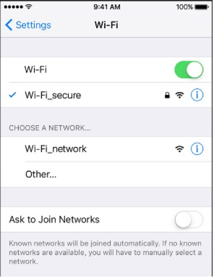 Einschalten der WiFi-Verbindung im iphone