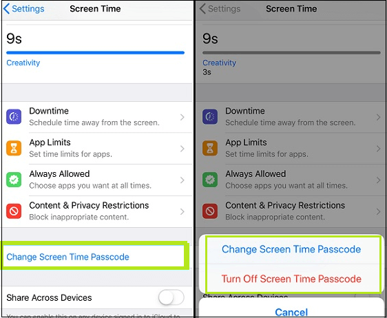 Gehen Sie zum Ändern des Passcodes für die Bildschirmzeit im iPhone