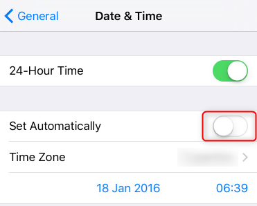 Aktivieren der automatischen Einstellungen für Datum und Uhrzeit auf dem iPhone