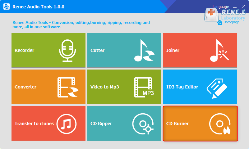 cd-brenner in renee audio tools anklicken