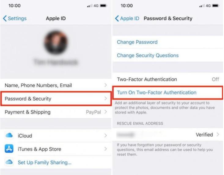 Entfernen des Passcodes vom iphone über die Zwei-Faktor-Authentifizierung