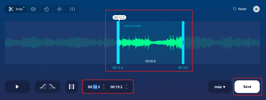 wie man Audio online schneidet 123apps