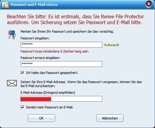 master passwort für renee file protector festlegen