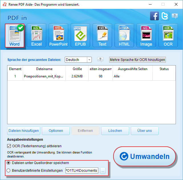 wie man einen gescannten pdf-satz vor der konvertierung mit renee pdf converter bearbeitet