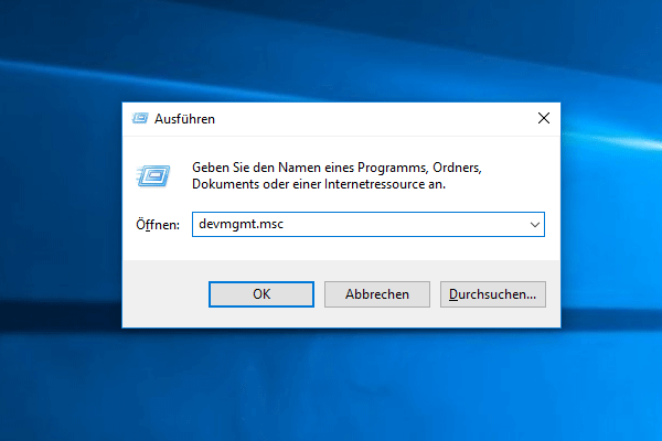 devmgmt.msc ausführen