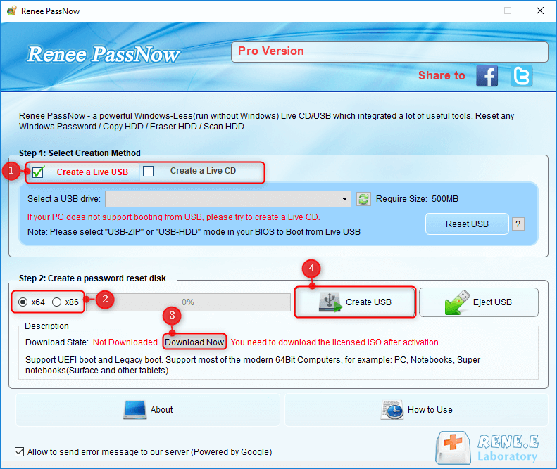 Erstellen Sie mit Renee PassNow einen bootfähigen USB-Stick