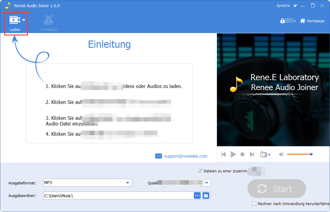 Wma vs mp3 klicken, um die Ziel-Audiodateien in renee audio converter auszuwählen