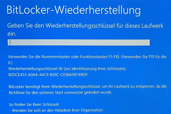 Sie müssen den BitLocker-Wiederherstellungsschlüssel eingeben