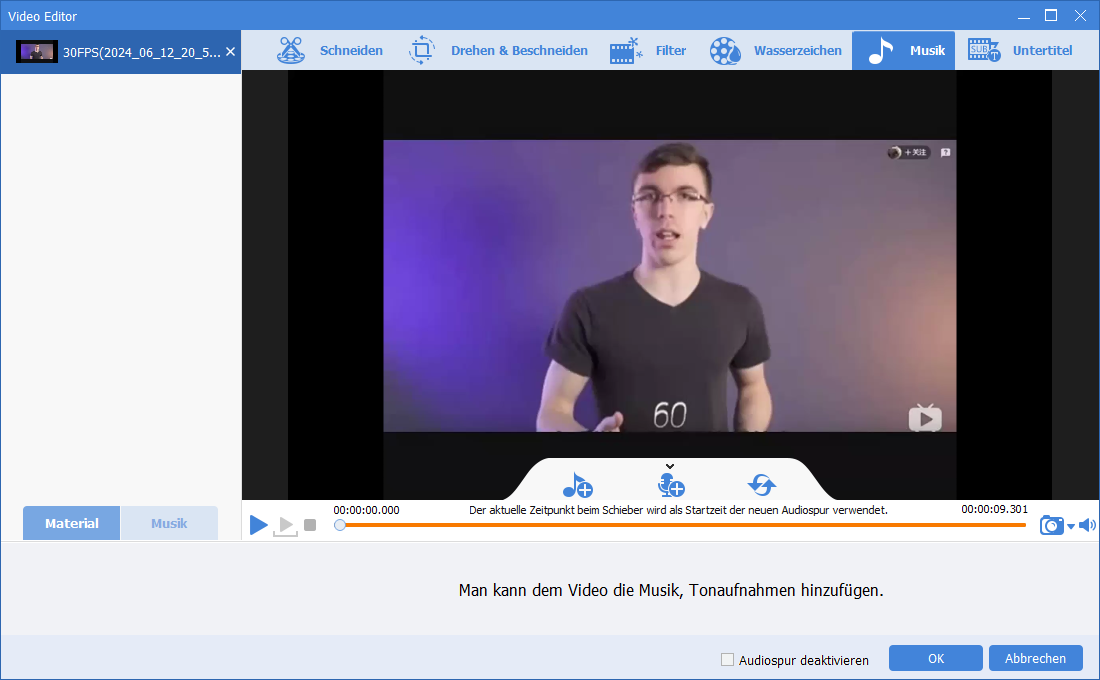 Audio bearbeiten mit Renee Video Editor Pro